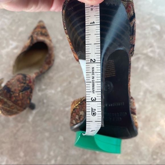 Vintage highlights women’s size 6 tapestry cut out pump heels velvet shoes EUC - Picture 5 of 9